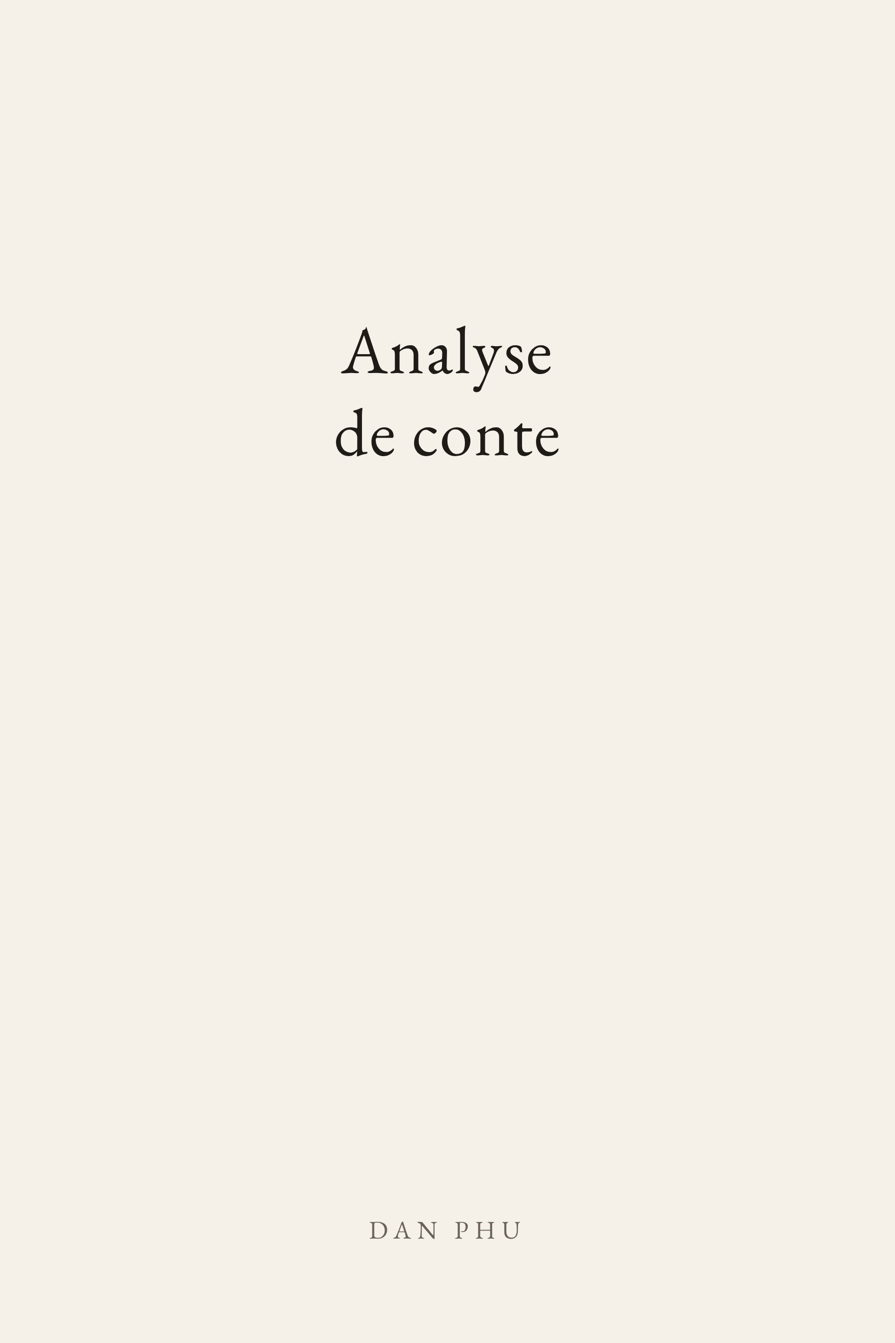 Couverture — Analyse de conte, Dan Phu